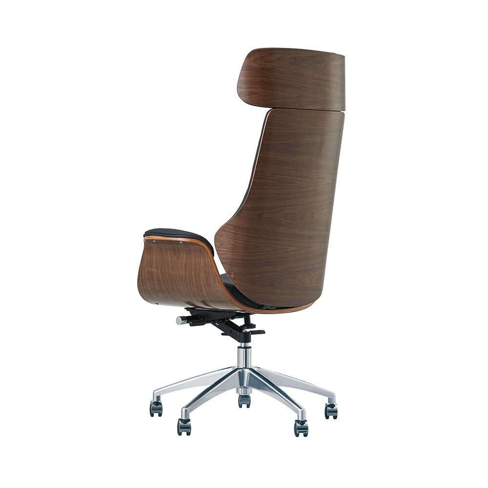 861-01 new premium executive chair brown PU leather headrest armrest swivel office chair - Image 5