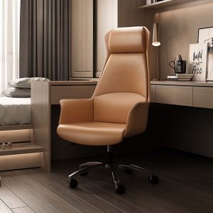 Modern Reclining Executive Genuine Leather Home Ergonomic Office Chair