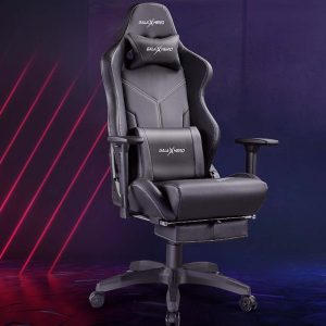 Video Game Chair PC Computer Gaming Chair Adjustable Height with Retractable Footrest