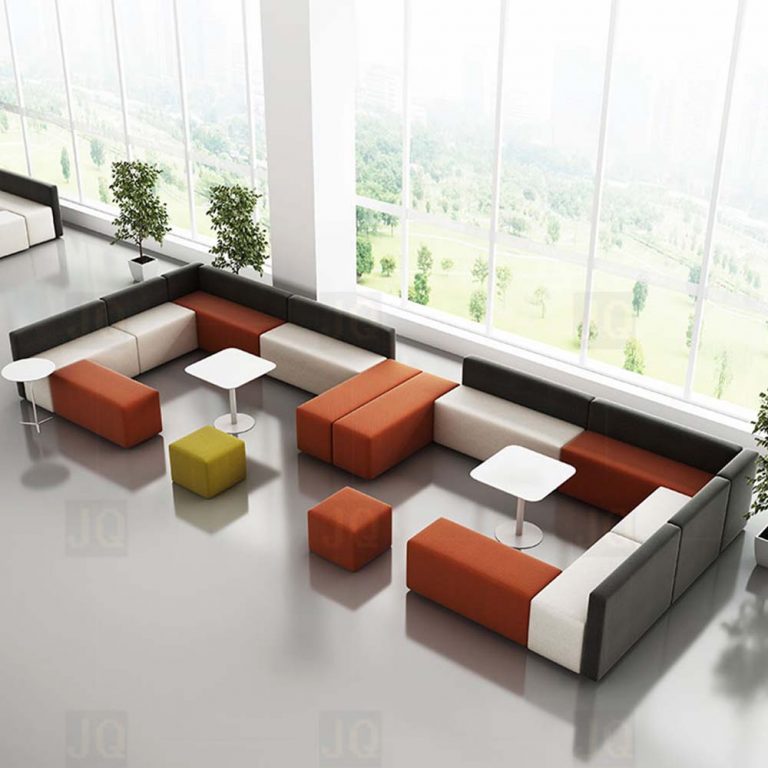 Commercial lobby office rest area furniture set design modular fabrics guest waiting room sofas - Image 4