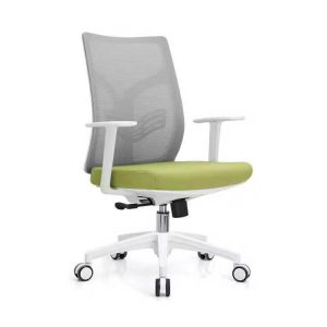 Office Mid Back Swivel Lumbar Support Desk, Ergonomic Mesh Chair with Armrest (Black) 602