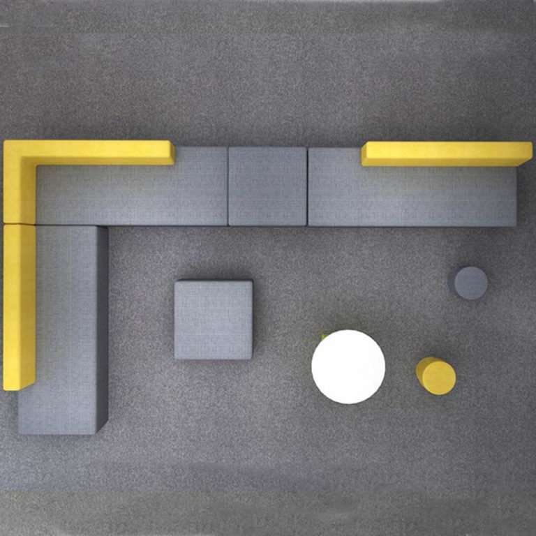 Commercial lobby office rest area furniture set design modular fabrics guest waiting room sofas - Image 3