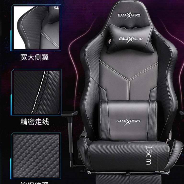 Video Game Chair PC Computer Gaming Chair Adjustable Height with Retractable Footrest - Image 4